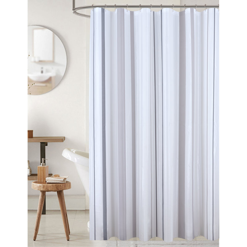 Evan Peva Waterproof Shower Curtain With Hooks, Gray