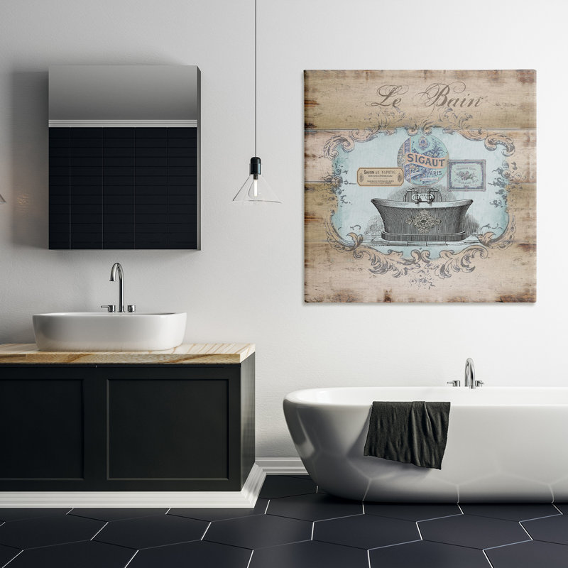 « Le Bain Wood Look Bath », impression sur toile, H 36 po x l 36 po