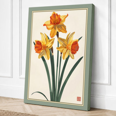 Daffodil Study Botanical - Wrapped Canvas