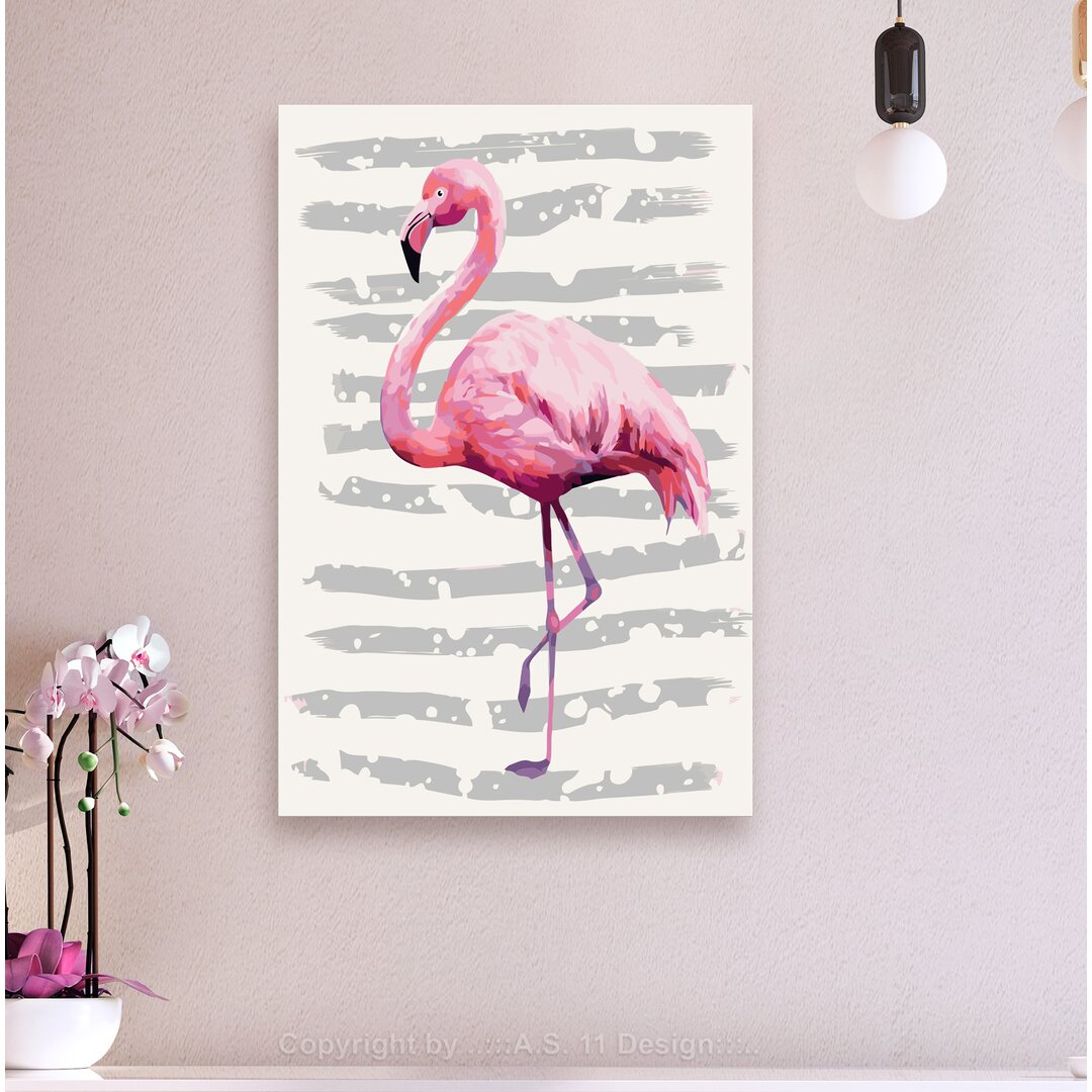 Leinwandbild Beautiful Flamingo zum selbst malen