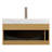 36'' Bathroom Vanity&Sink, Floating Ultra-Slim Grille Plywood Storage Cabinet, Drawer With Sensor Light, Carrara White Sintered Stone Top&Ceramic Undermount Basin, Pre-Assembled, Light Woodgrain-701861685