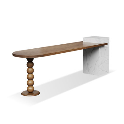 Light Walnut Color + White Half-circle Solid + Manufactured Wood desk