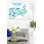 Paon conçu, bleu, vert, sur fond blanc, aquarelle