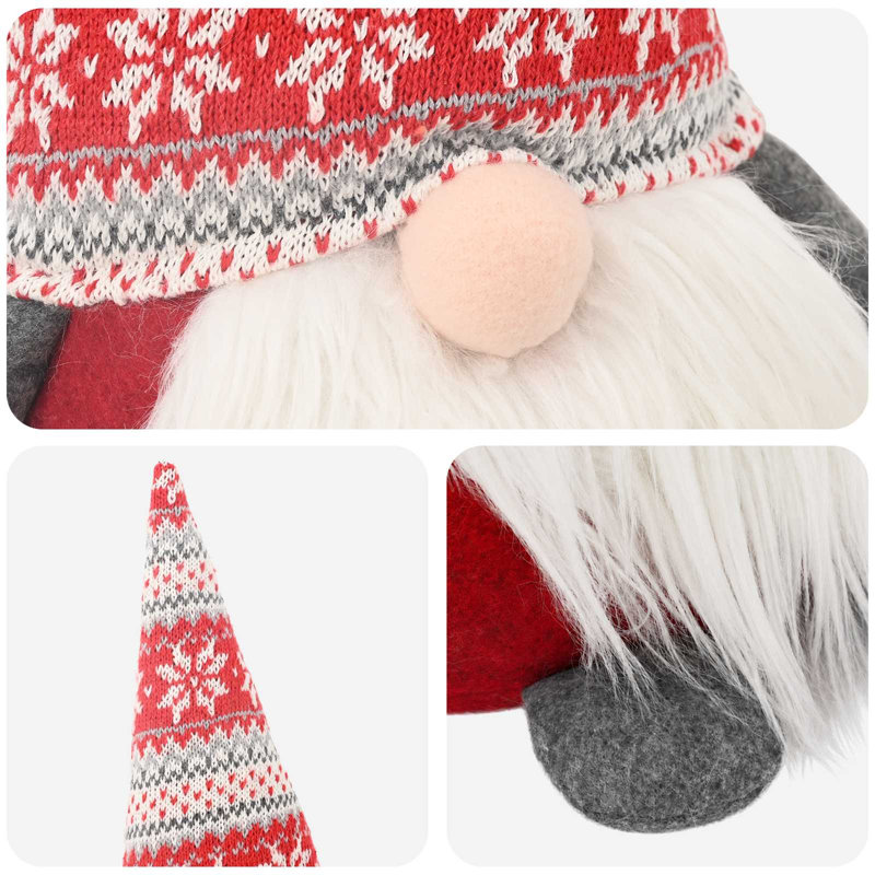 Christmas Gnome Polyester Standing Plush Holiday Gnome Figurine Fabric, Red, 60 cm
