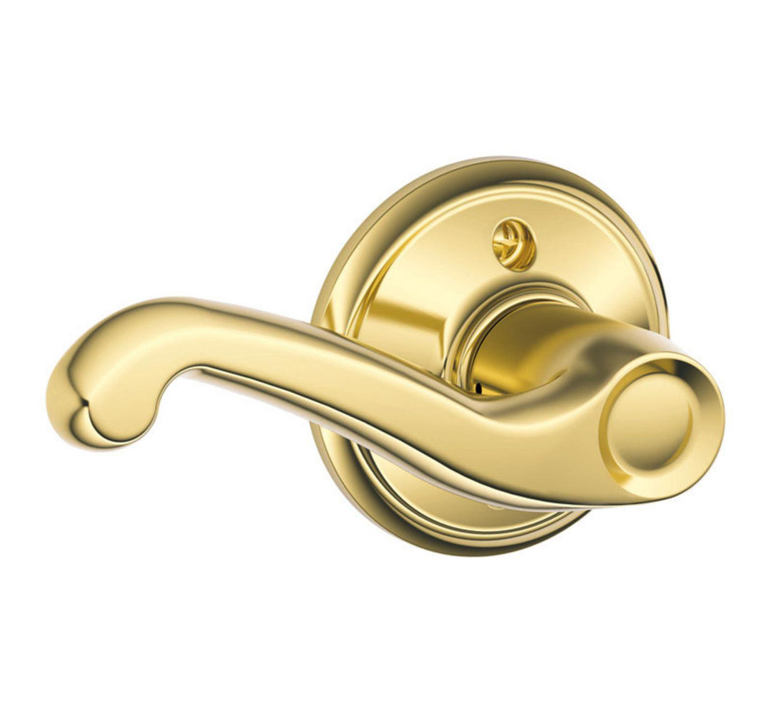 Schlage Flair Bright Brass Steel Dummy Lever 2 Grade Left Handed (Set of 4) Schlage