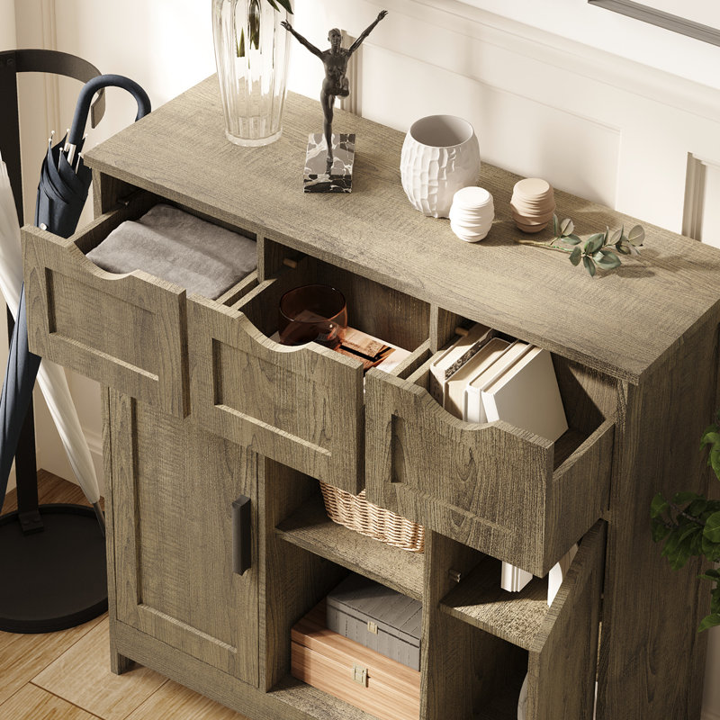 Adjustable Shelf Cabinet For Bathroom And Bedroom - Gray Storage Cabinets With Easy Installation Home Use, Gray