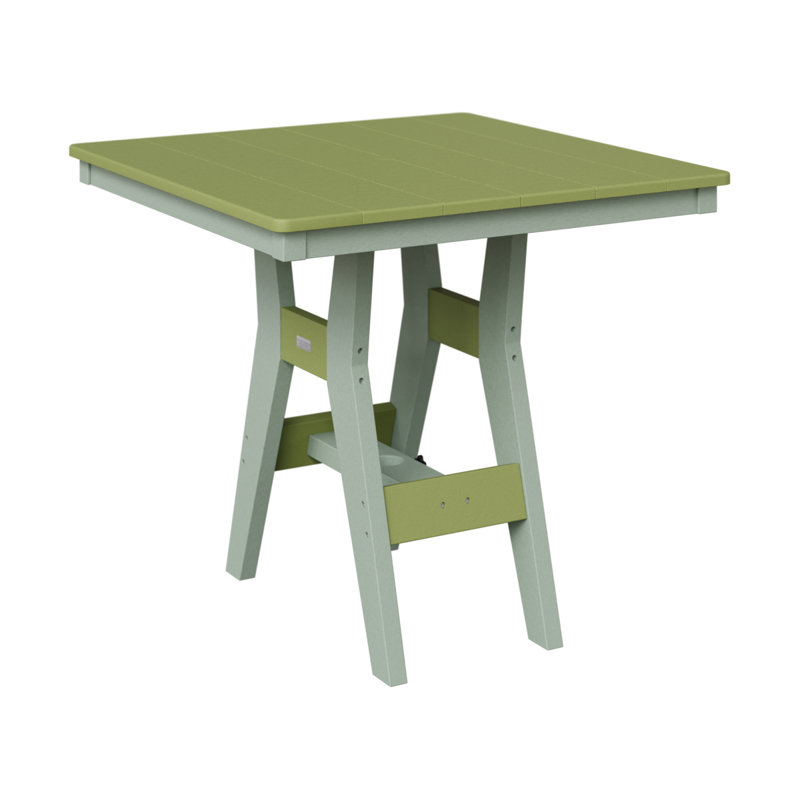 Harbor Outdoor Square Dining Table, Kiwi Green, 30.37" H x 33" W x 33" D, Seafoam