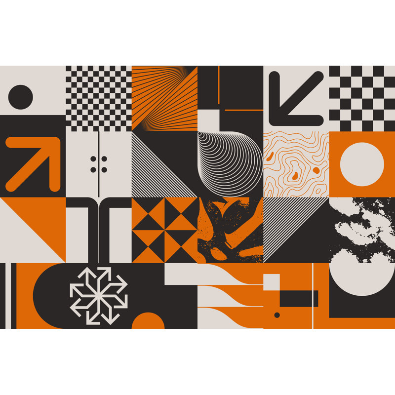 Tiger Headphone Colorful Eyeglasses Vector Illustration - Wrapped Canvas Print, 91cm H x 91cm W