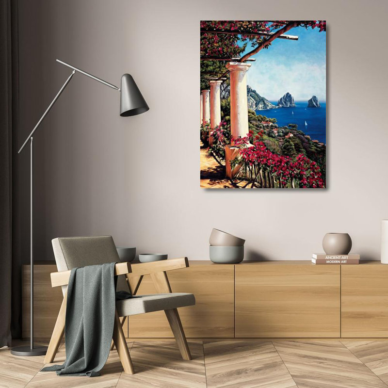 Art sur toile tendue, Breakwater Bay Wright, Elizabeth Gallery, Pergola in Capri EWR4141, H 24 po x l 19 po