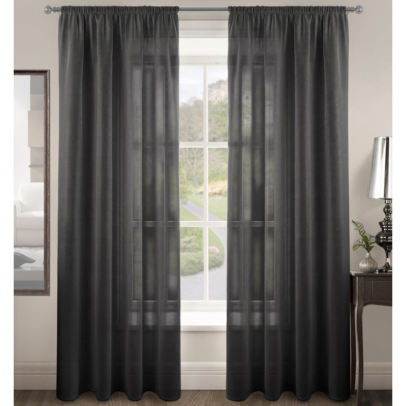 Kapellen Semi Sheer Curtain, White, 59cm Width x 54cm Drop