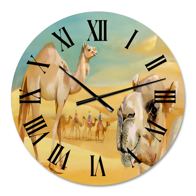 Camels In The Desert - Horloge murale, Moyen