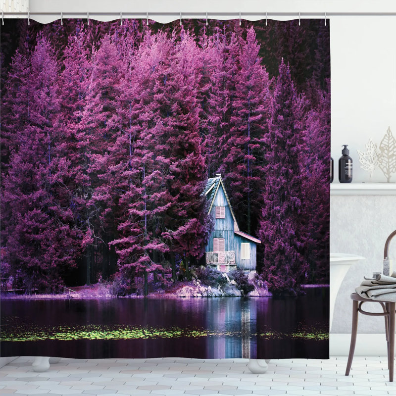 Floral Shower Curtain with Hooks Included, 70" H x 69" W