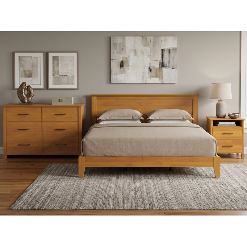 Allysyn 3 Piece Bedroom Set, Amber Walnut