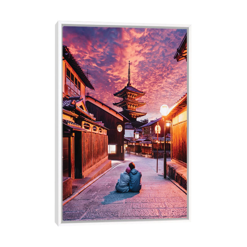 Perdus à Kyoto par Hobopeeba - reproduction de photo, Pas de tapis, Toile blanche encadrée, H 26 po x l 18 po x 1,5 po