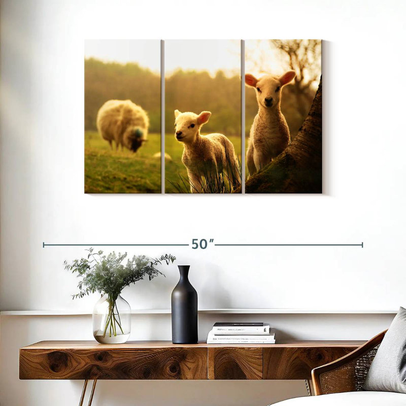 Brampt Baby Lambs, 24" H x 38" W