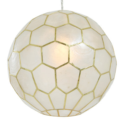 Capiz Honeycomb Globe Pendant Light