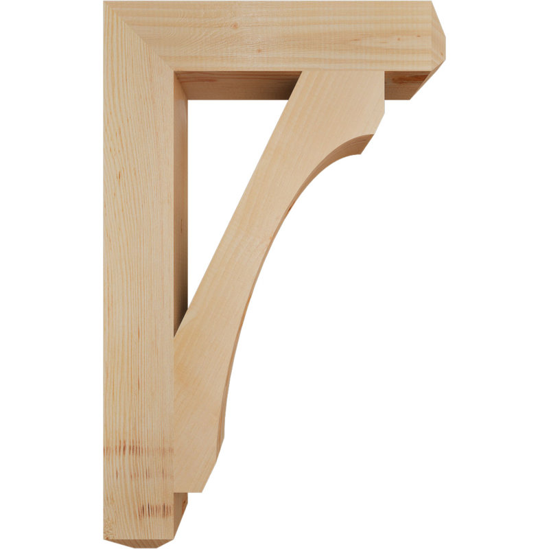 H Support en bois / corbeau, H 32 po x l 3,5 po x P 20 po, Douglas (lisse)