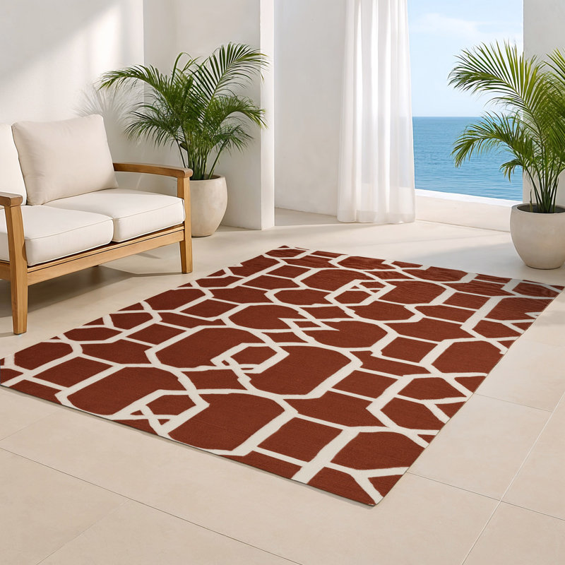 Tapis brun intérieur et extérieur Trellis, Rectangulaire 2 pi x 3 pi