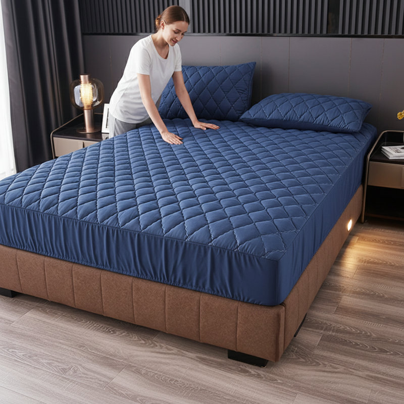 Drap-housse à motif de vagues, housse de matelas à poche profonde respirante douce, drap de lit toutes saisons durable épaissi en format simple, double, grand, très grand et très grand californien