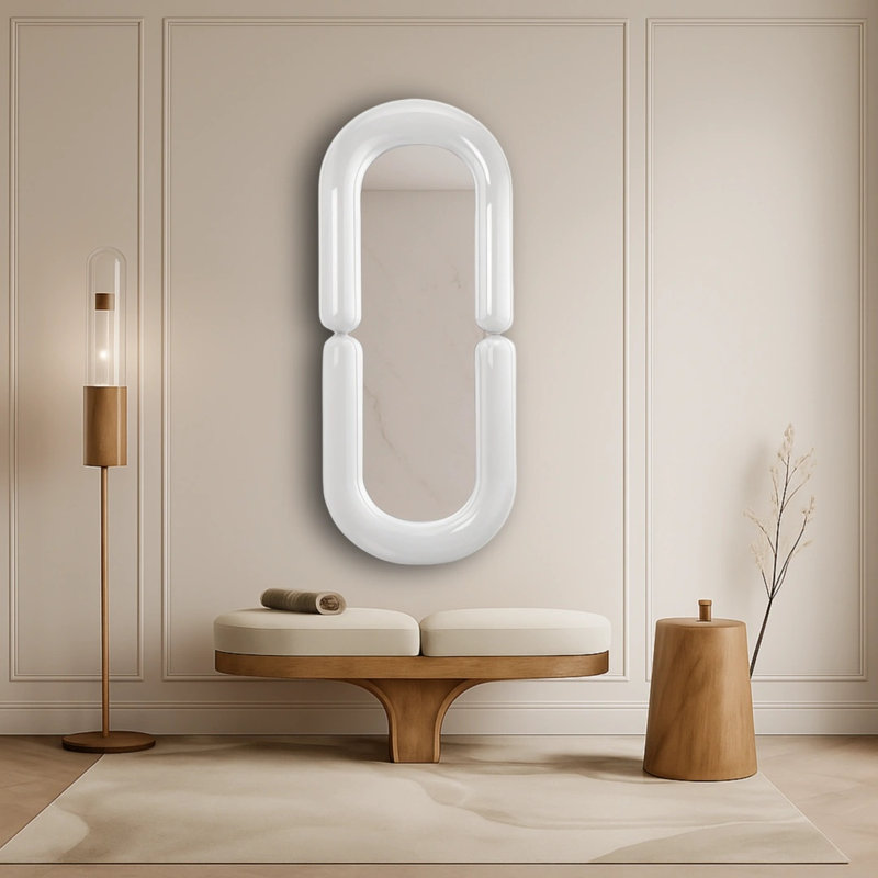 Mustache Mirror, White