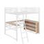 Lit mezzanine double en métal avec tablettes et bureau-720224625