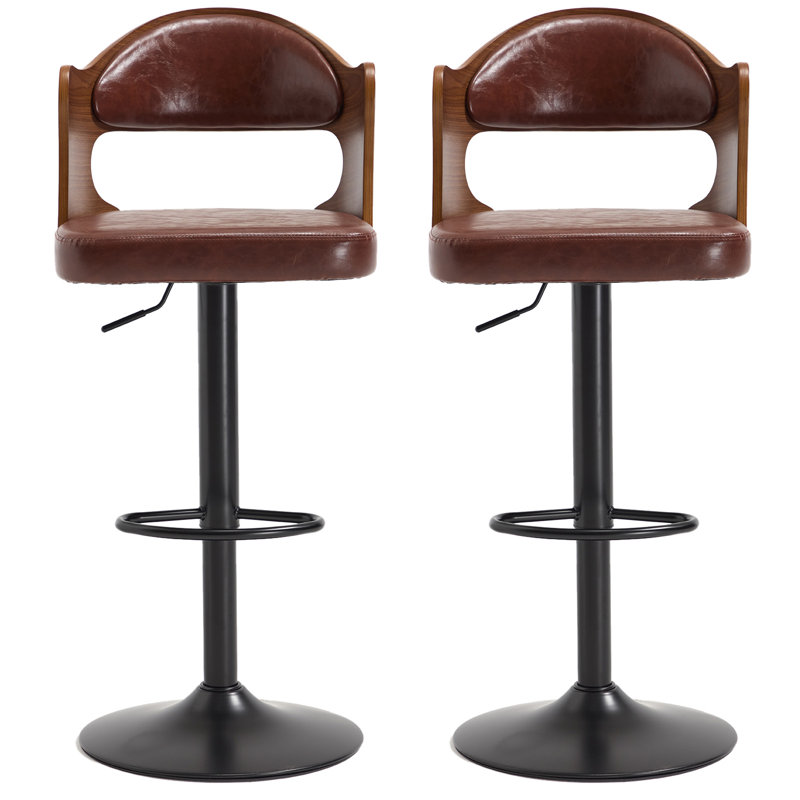 Ensemble de 2 tabourets de bar Modern, Brun