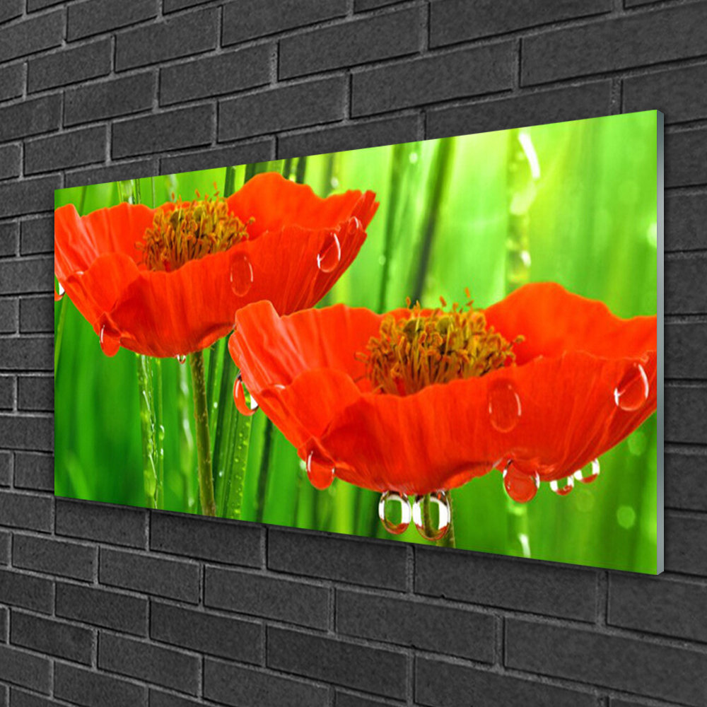 Glasbild Poppies Floral