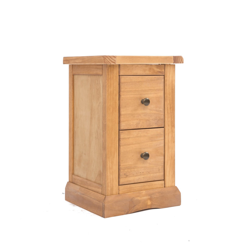 Pittsford 35 cm W Bedside Table, Waxed, Brass Knob