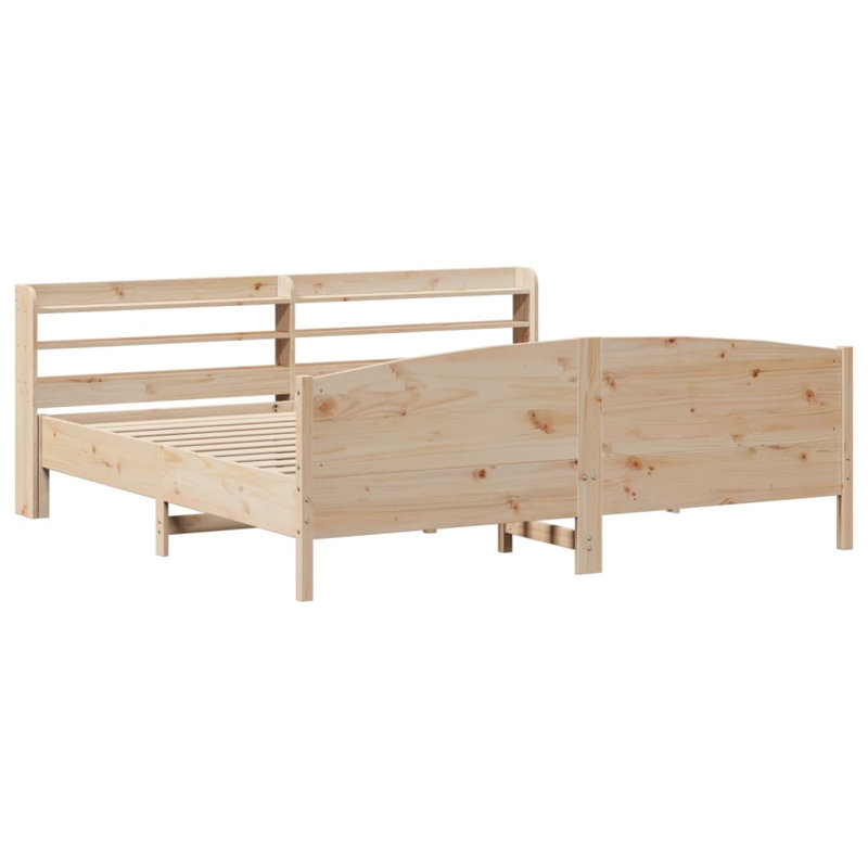 Berghauser Solid Wood Bed Frame, European Double (140 x 200 cm), Wax Brown
