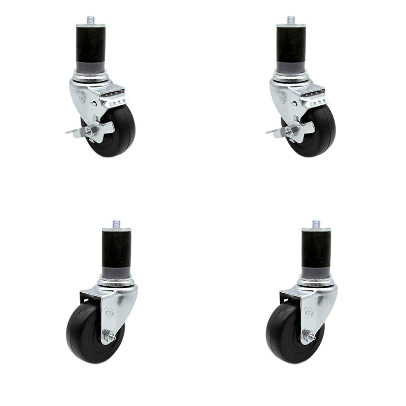 4-Piece Hard Rubber Caster Set