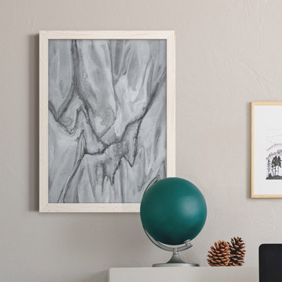 Marbré blanc I, toile encadrée de qualité supérieure - prête à être accrochée
