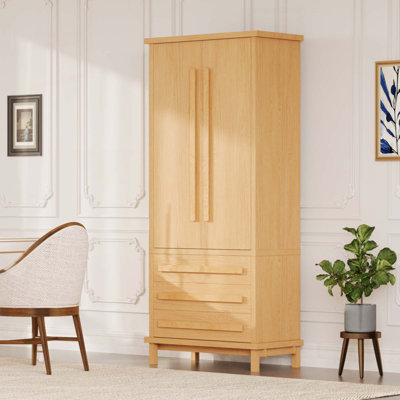 Armoire de cuisine avec 2 tablettes d'armoire, armoire de luxe en bois avec 6 tablettes de porte et 3 tiroirs pour la cuisine, la salle à manger