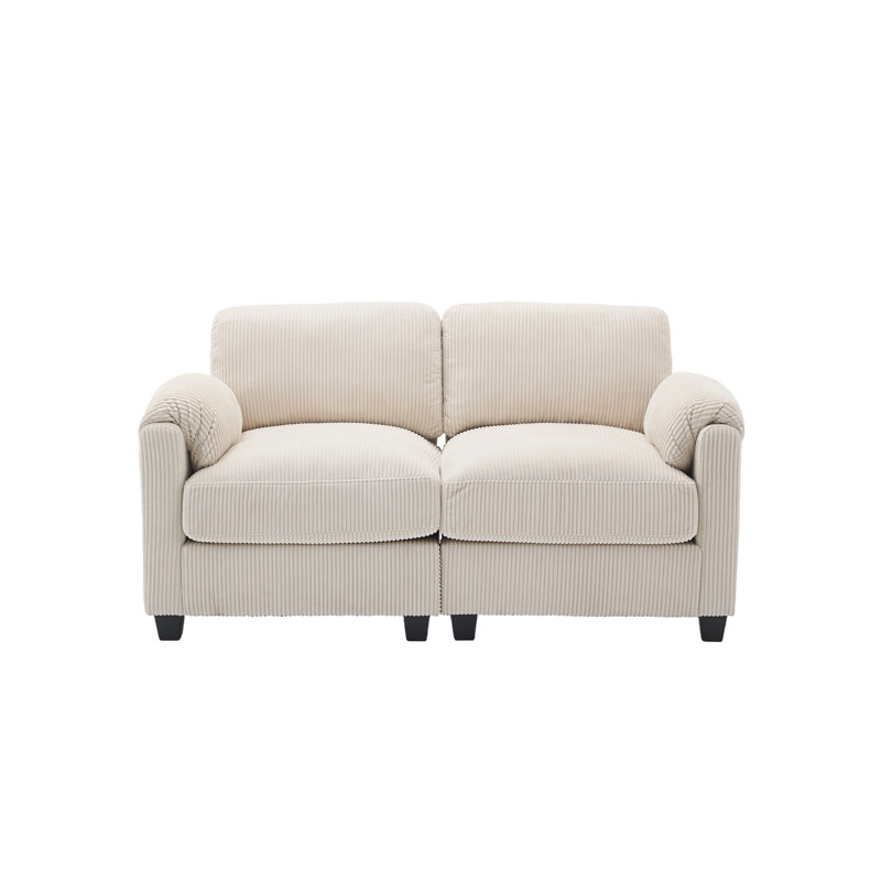 Modular Corduroy Sectional Sofa with Ottoman, Convertible L-Shaped & U-Shaped Deep Seat Couch for Living Room,Available In Four Sizes To Suit Any Room,No Assembly Required