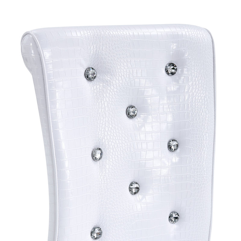 Chaise en porte-à-faux en croco texturé Exotic, Blanc, Noir