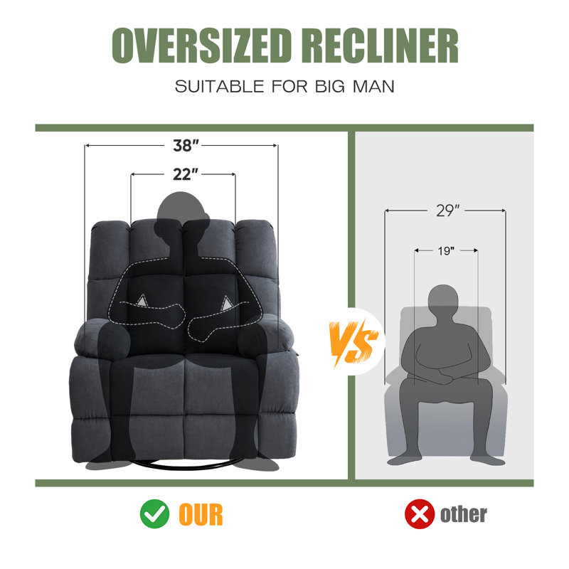 Fauteuil inclinable Zeno, Velours gris velours