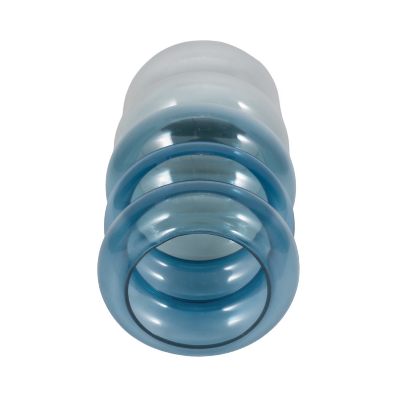 Glass Vase with Bold Bubble Design, Coastal Style Decorative Modern Accent for Shelving or Tabletop Decor in Contemporary Living Spaces.