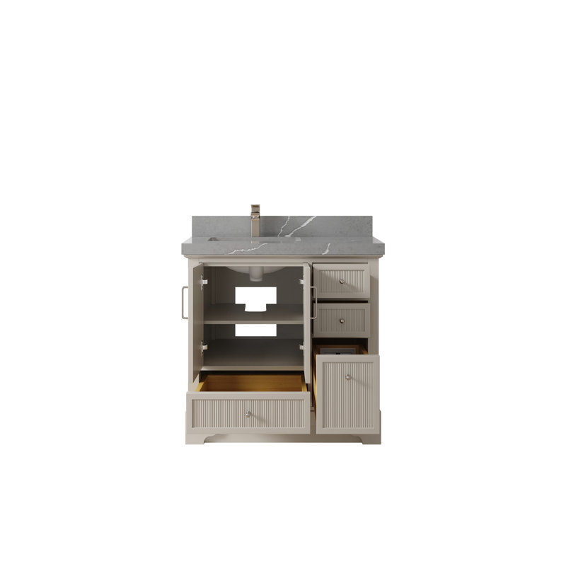 Alys 36'' Single Bathroom Vanity with Top, Piatra Grey