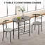Ensemble de table de salle à manger 3 pièces, table de cuisine et 2 chaises avec tablette