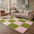 Aura Modern Checkerboard Machine Washable Green / Beige / Pink Indoor Area Rug with Non-Slip Backing-128992261