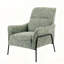 Fauteuil moderne rembourré simple, fauteuil d'appoint en tissu texturé rayé avec structure en métal noir pour le bureau du salon-62436385