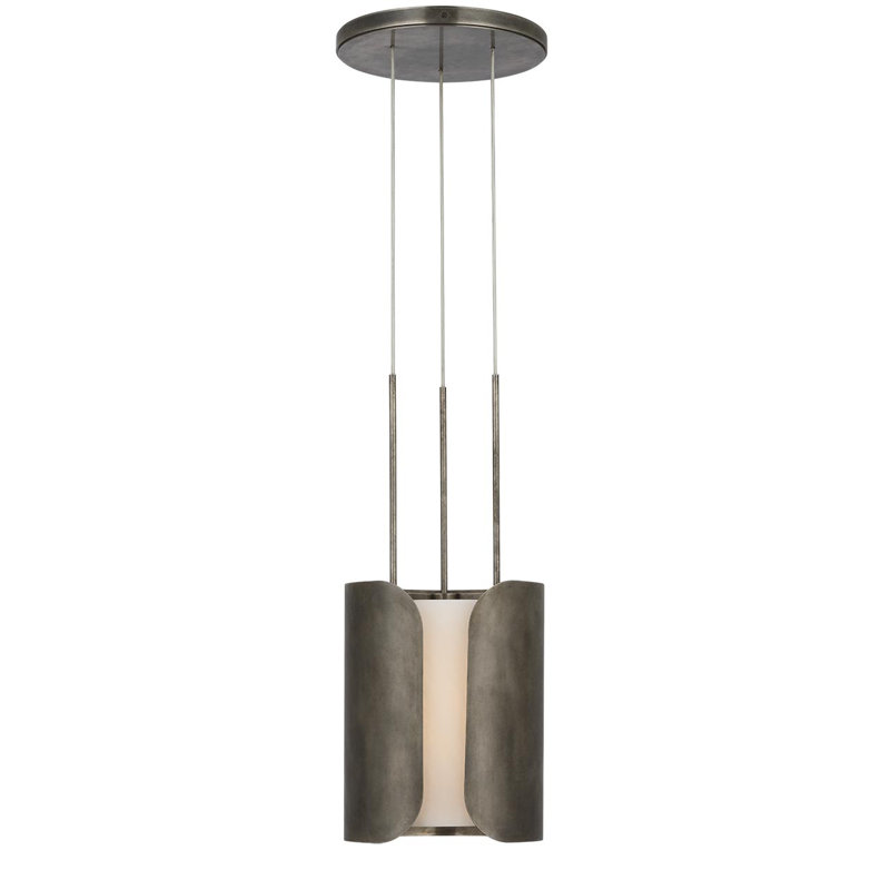 Anne-Marie Barton Armise Pendant with Nova Frost, Mottled Pewter, 245.25" H x 11" W, White