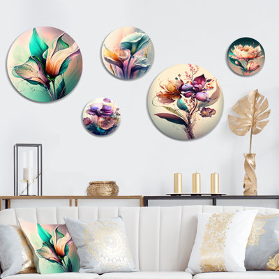 Décoration murale en métal Lys multicolores I - fleurs de lis Calla