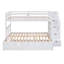 Lit superposé simple au-dessus d'un lit double avec escalier de rangement et lit gigogne-1799649739