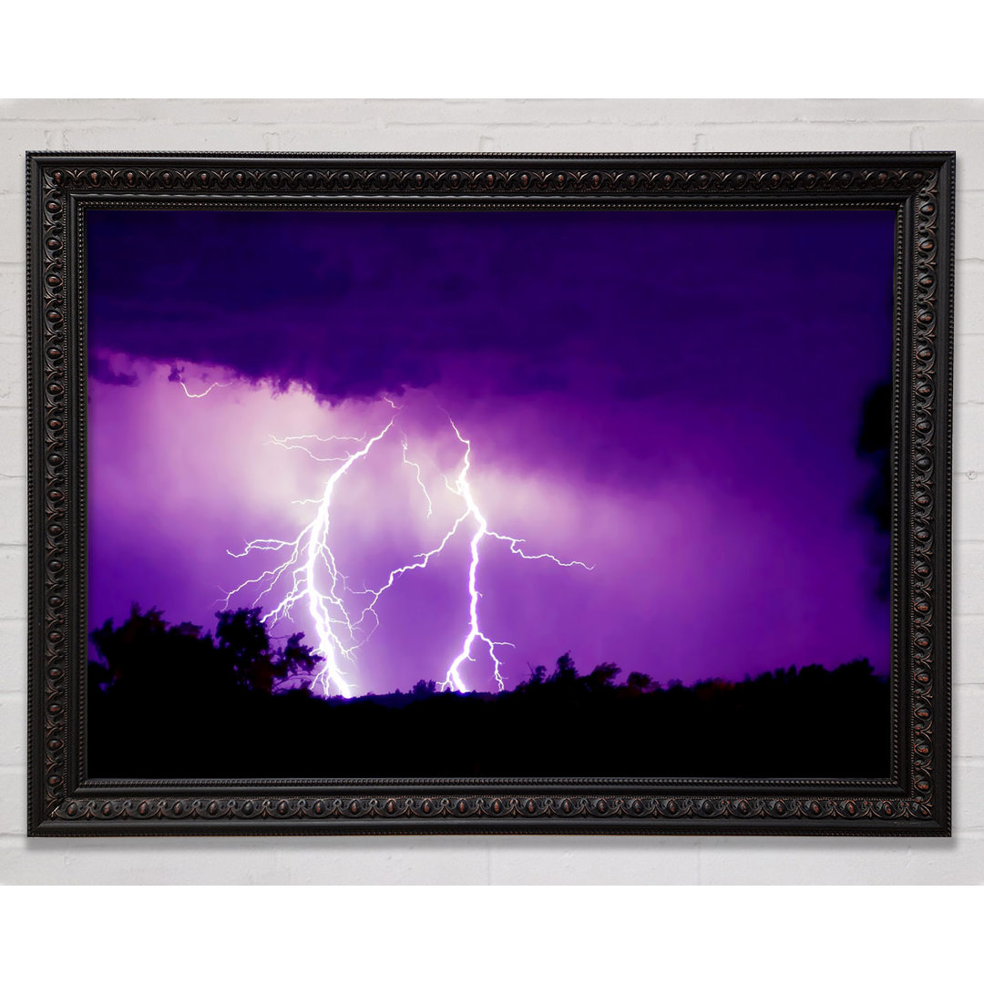 Purple Lightning Hill Tops - Einzelne Bilderrahmen Kunstdrucke