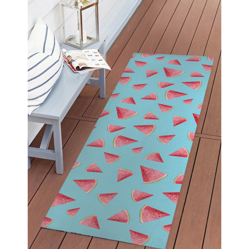 Tapis d'extérieur Summer Melon, Tapis de couloir 2 pi 6 po x 8 pi