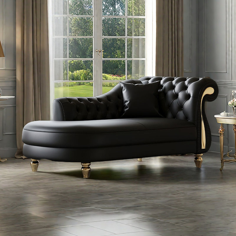 Méridiennes d'intérieur modernes Modern, Orienté à droite, Noir