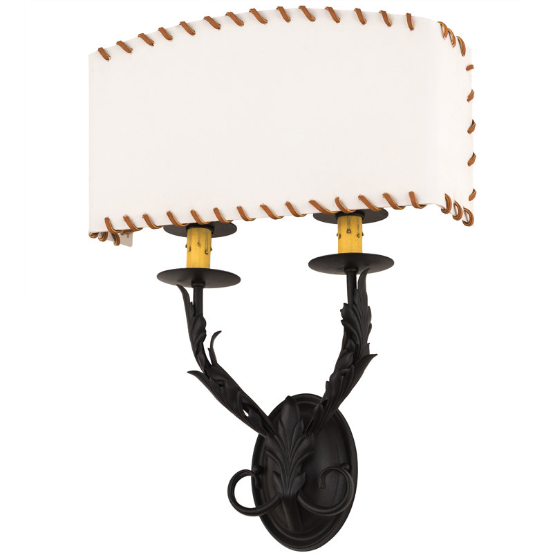 Rustic Lodge Wrought Iron Candle Wall Light