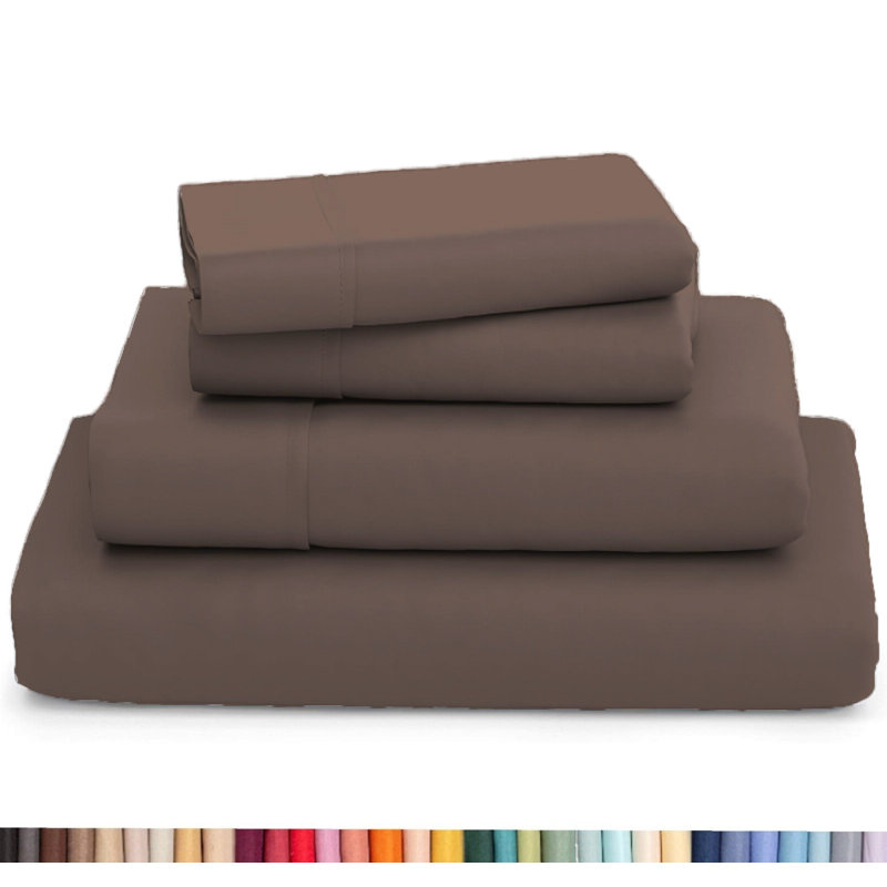 Ultra Soft Bamboo Sheet Set - 4 Pc Set - Wrinkle Resistant - Cooling Sheets with Deep Pockets, Treebark