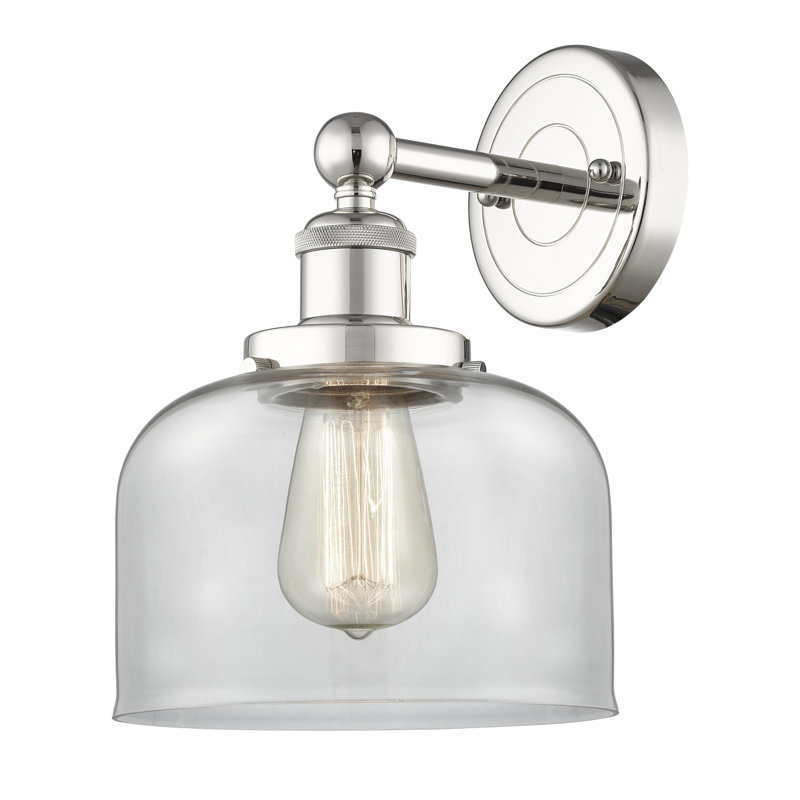 Cetronia Armed Sconce, Clear, Polished Nickel