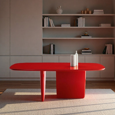 Bureau en bois massif pour bureau / salle de réunion - rouge
